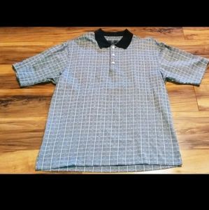 Vintage Men's Nike Golf Small Black, gray & white polo with logo 90s